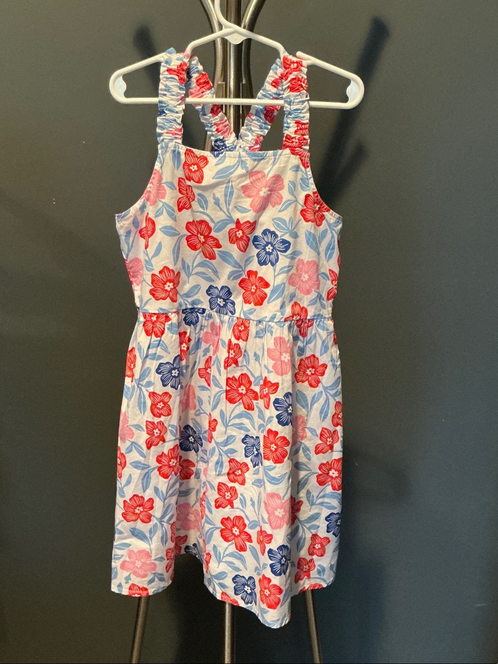 J Crew Floral Sundress in Red, Blue & Pink